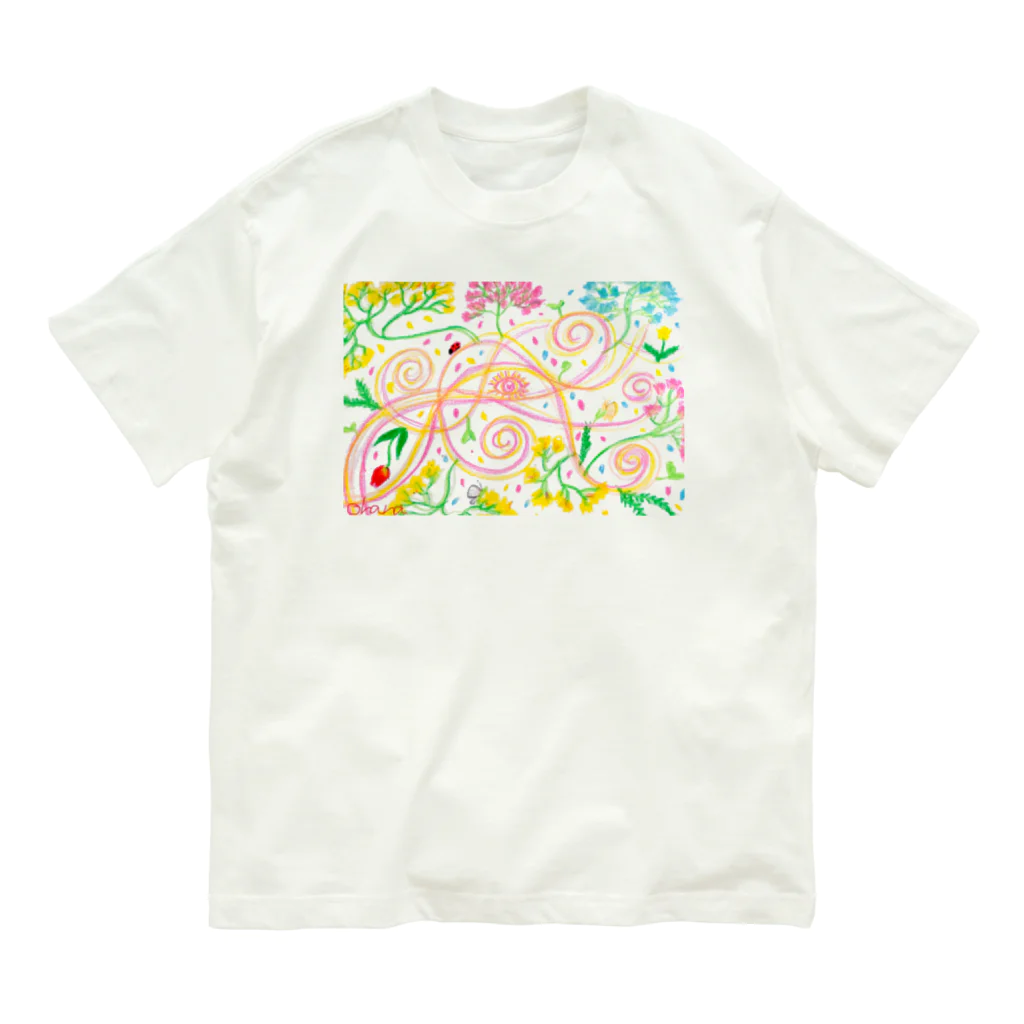 お華🌸🐝Ohanaの春の芽吹き🌸 オーガニックコットンTシャツ