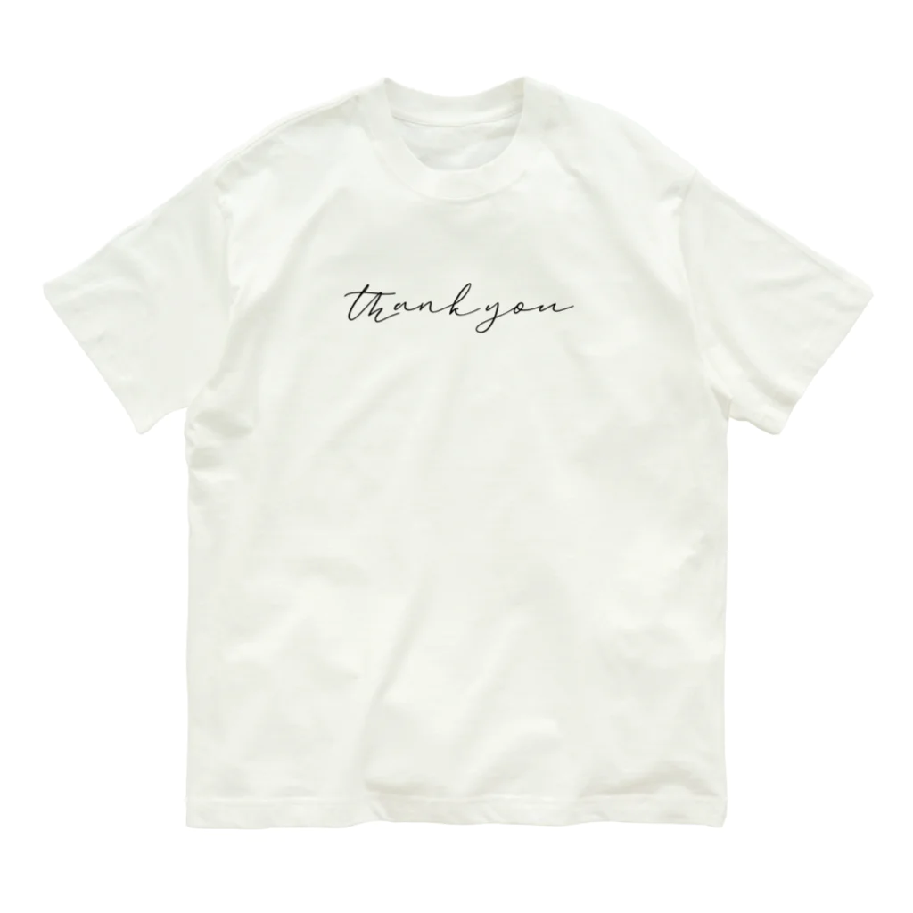 ハナミズキフォント_誕生・結婚・出産祝いのthankyouありがとうコットンT オーガニックコットンTシャツ