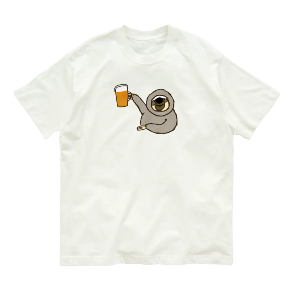 ＋Whimsyのなまけものビール Organic Cotton T-Shirt