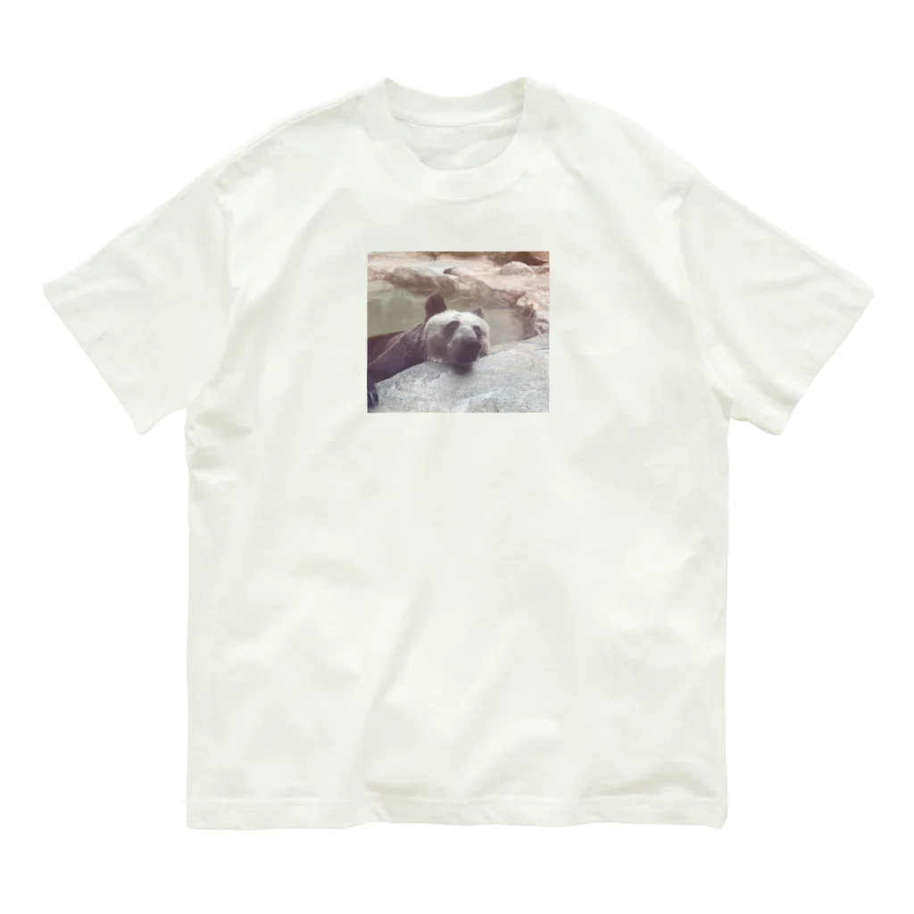 たこやきまろにーの物思いに耽る熊 Organic Cotton T-Shirt