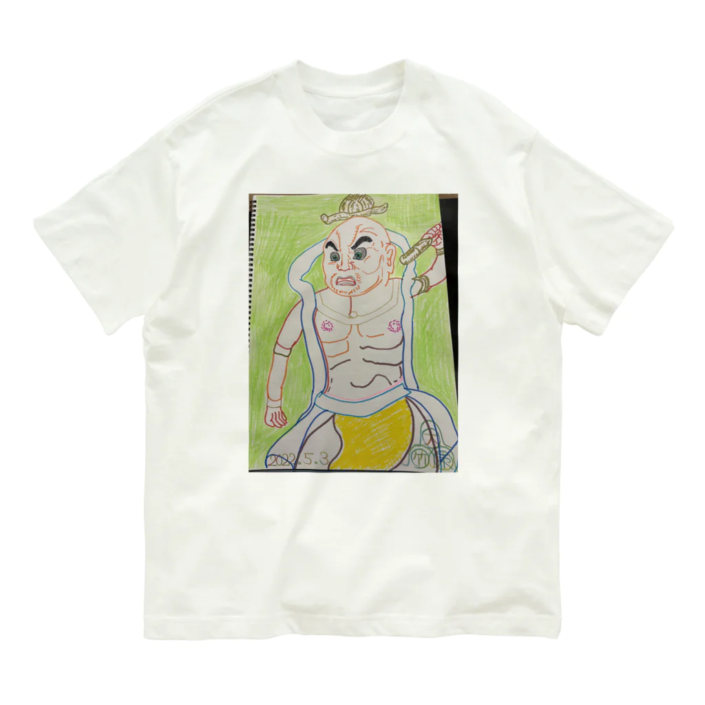 エド・ワード【江戸鉾の愛殿原】。の金剛力士像　阿形 Organic Cotton T-Shirt