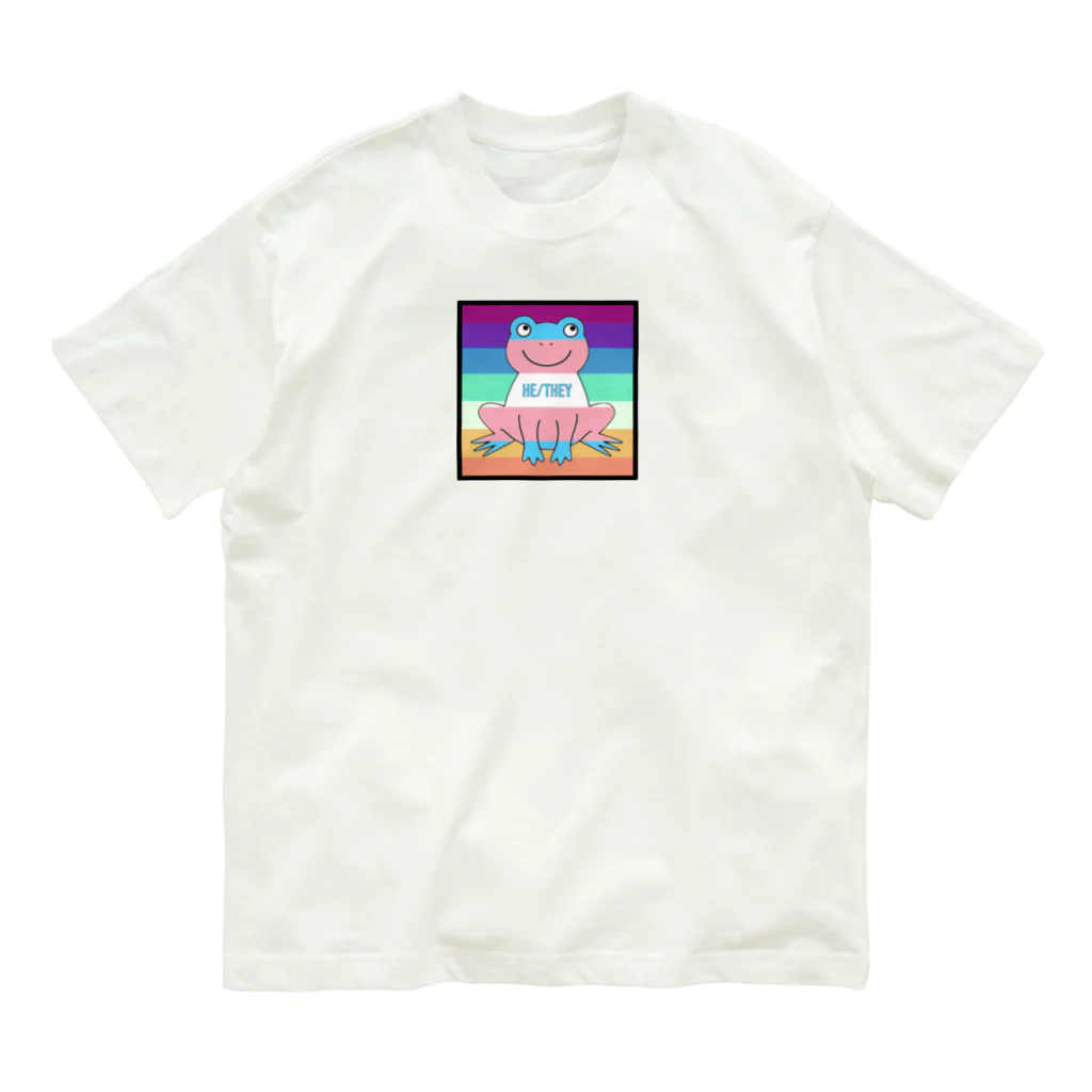 rionadのtransgender (he/they) mlm/nblm frog オーガニックコットンTシャツ