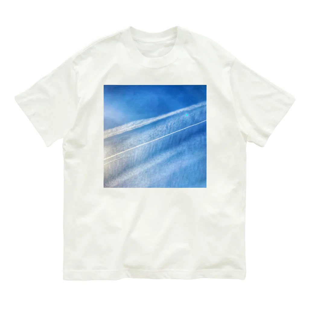 ArtWillの飛行機雲 オーガニックコットンTシャツ