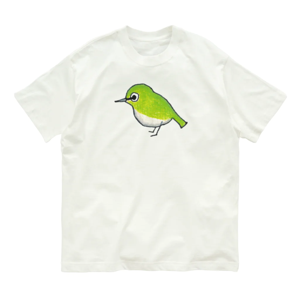 森図鑑の[森図鑑] ぽつんとメジロ Organic Cotton T-Shirt