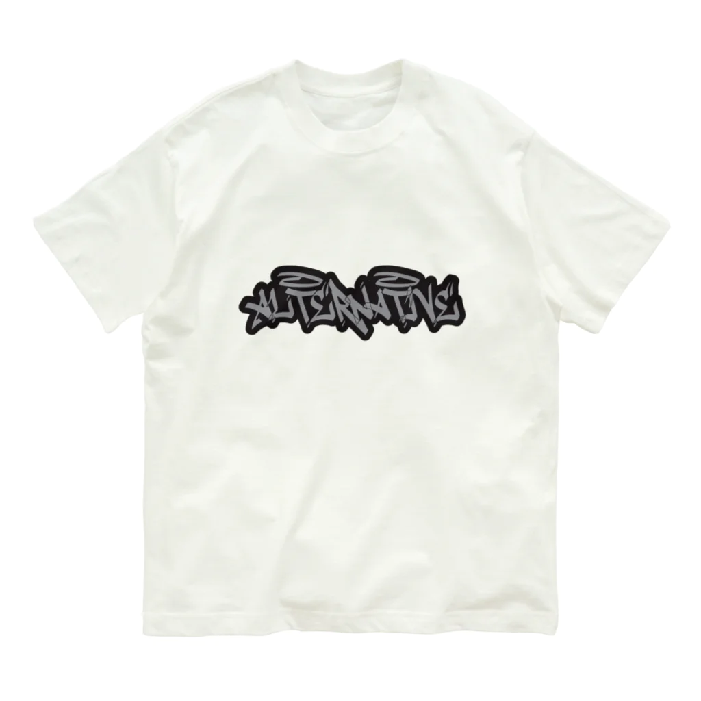 オルタネイティブのグラフィティGrayBlack オーガニックコットンTシャツ