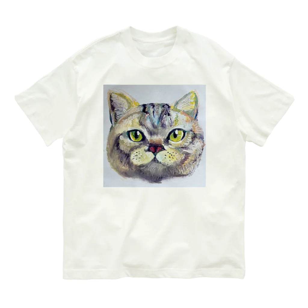 wak/oのくれよんねこ/愛されて育った猫 Organic Cotton T-Shirt