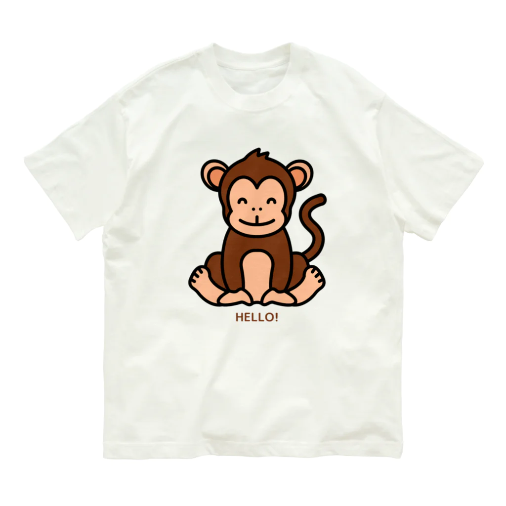 LoveAnimalのHELLO MONKEY オーガニックコットンTシャツ