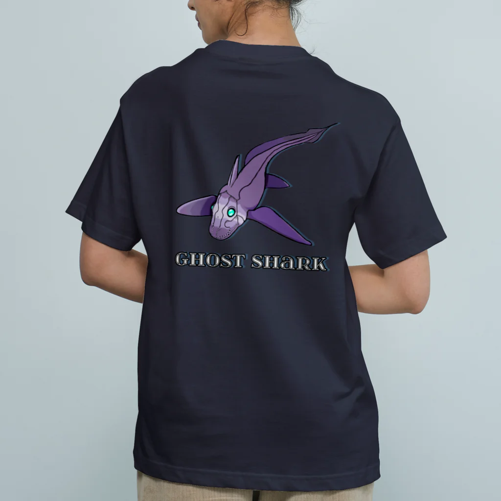 LalaHangeulのGhost Shark バックプリント Organic Cotton T-Shirt