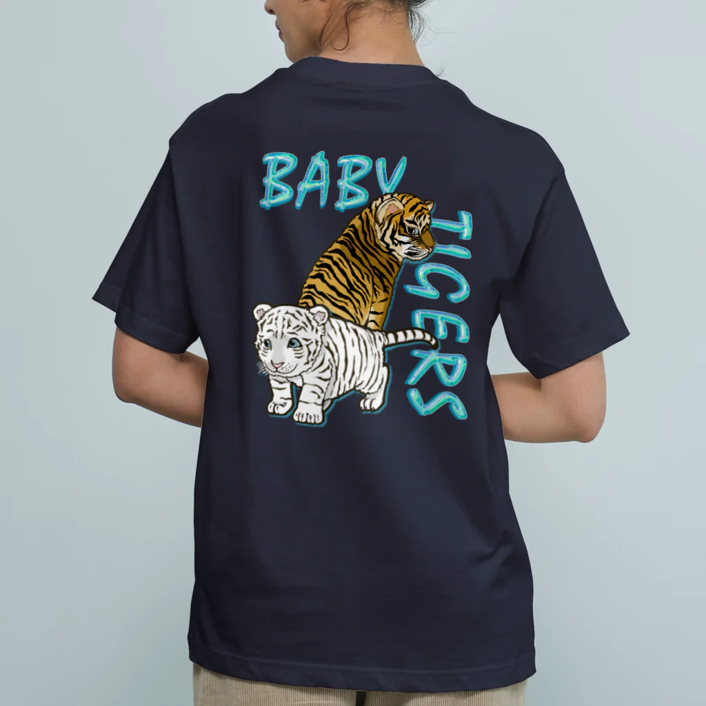 LalaHangeulのBABY TIGERS　バックプリント Organic Cotton T-Shirt