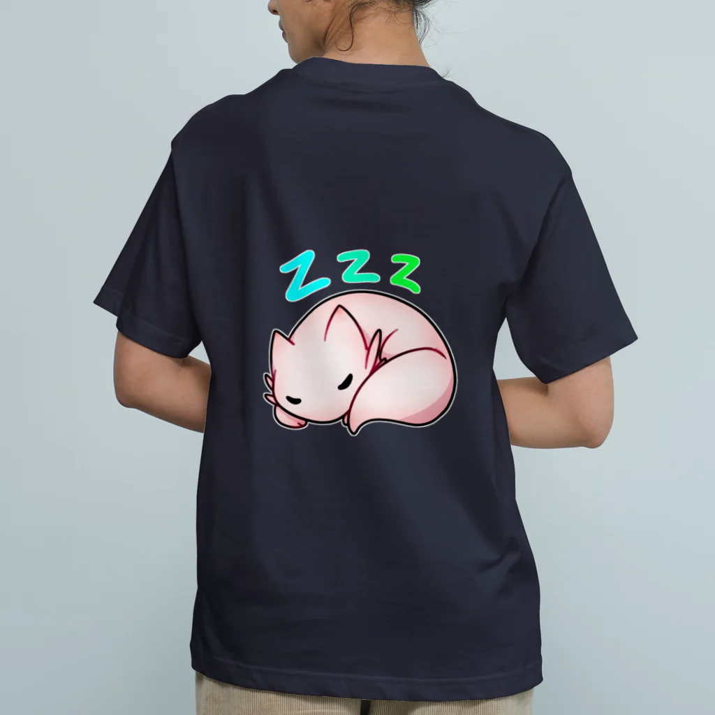 TsuzeraのSleepy Nekolotl オーガニックコットンTシャツ