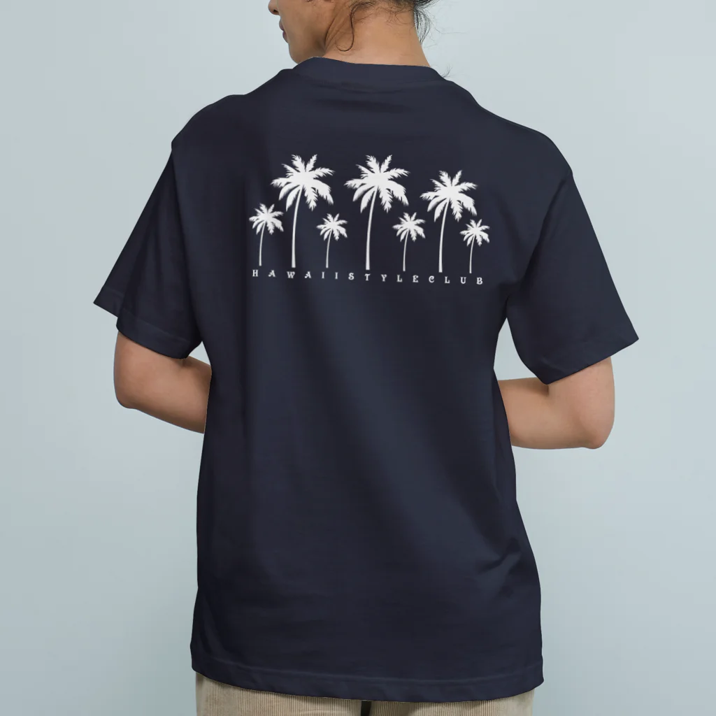 ハワイスタイルクラブの〔Back Print〕 Palm tree オーガニックコットンTシャツ