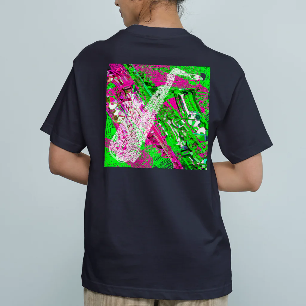 KIIROのSAXOPHONE オーガニックコットンTシャツ