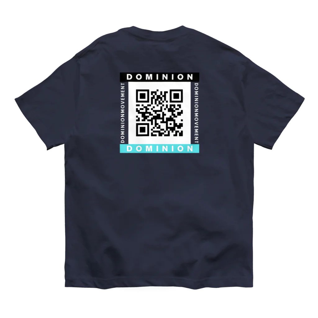 mochico_veganのDOMINION-T ブルー(格子あり/ネイビーor黒地) オーガニックコットンTシャツ