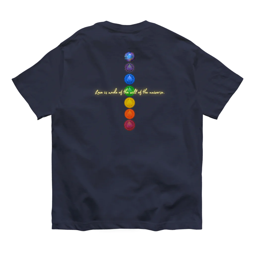 💖宇宙整体♪🌈♪こころからだチャンネル♪💖の宇宙曼荼羅ミラクルバージョン オーガニックコットンTシャツ