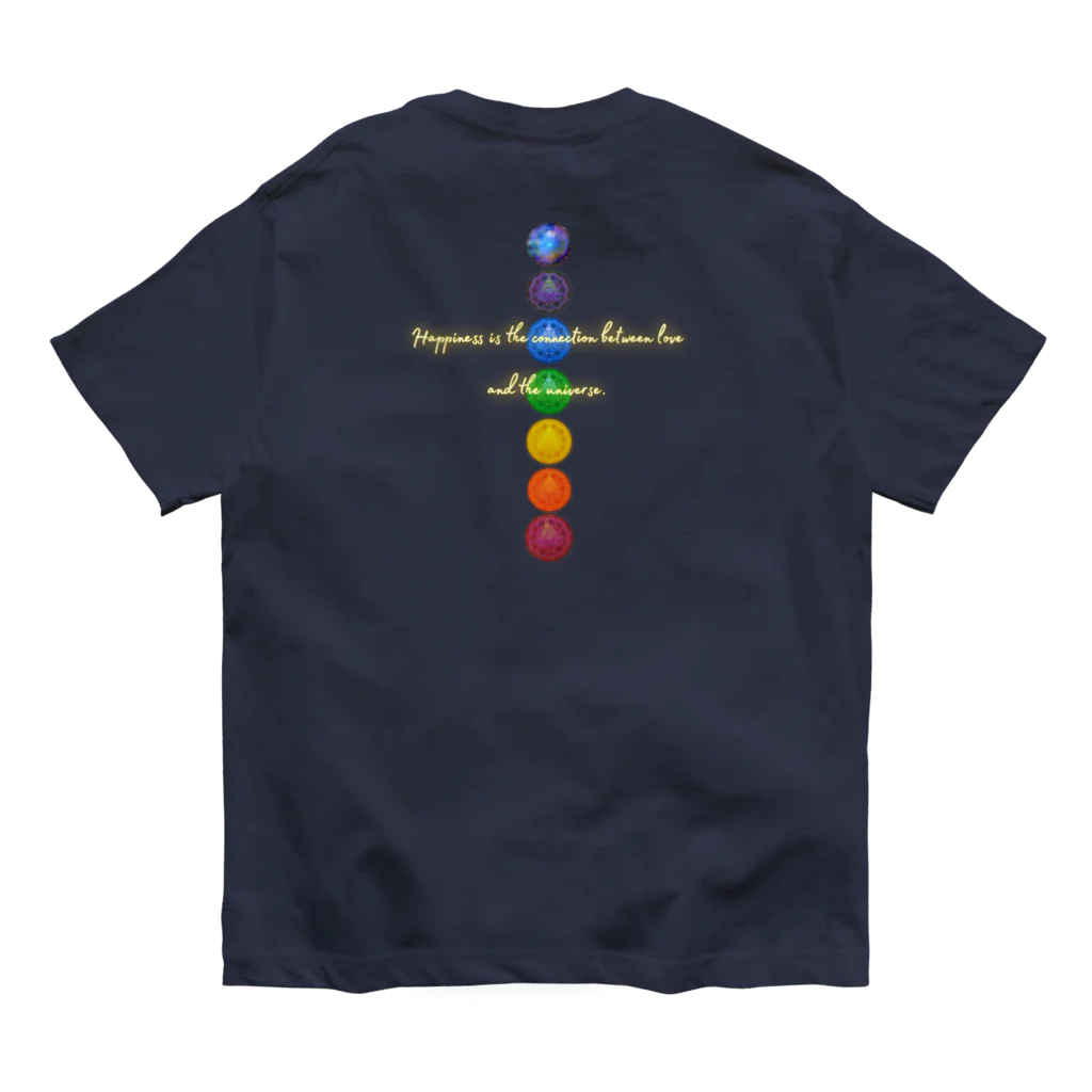 💖宇宙整体♪🌈♪こころからだチャンネル♪💖のHappiness is the connection between love and the universe. オーガニックコットンTシャツ