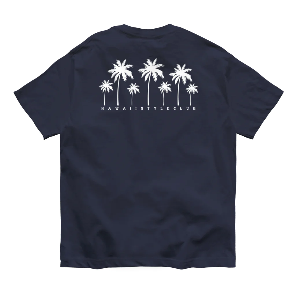 ハワイスタイルクラブの〔Back Print〕 Palm tree オーガニックコットンTシャツ