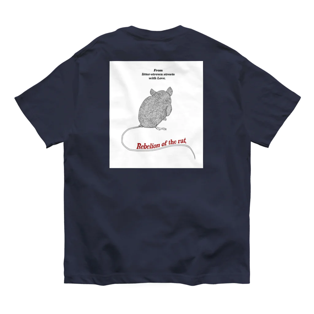 CARPE DIEMのファッ×ンラット 白枠 オーガニックコットンTシャツ