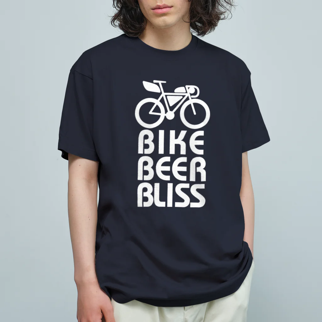 茶玄豆麦商店 with Bongole cycling TeamのBIKE BEER BLIS オーガニックコットンTシャツ