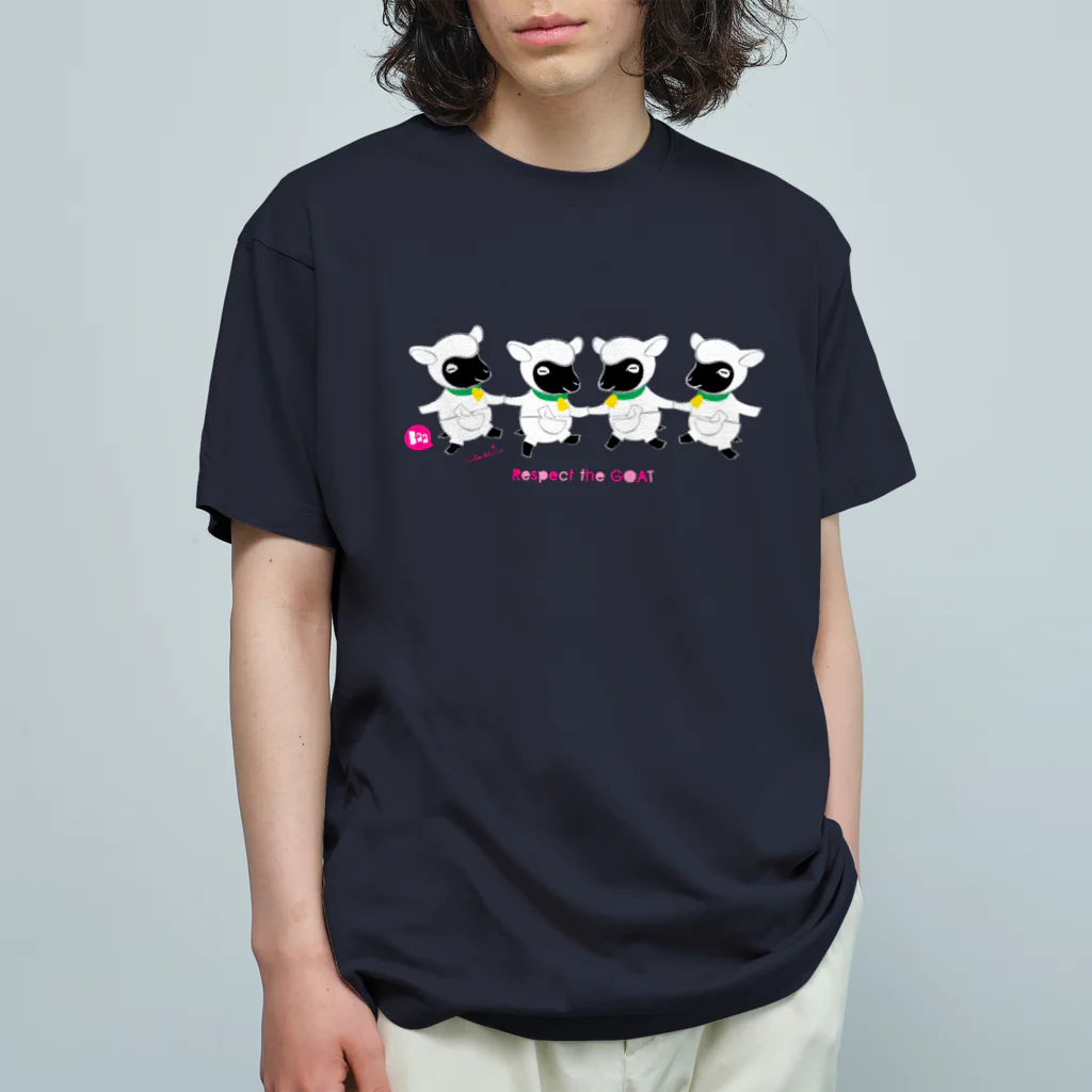 loveclonesのRespect the GOAT やぎさん おゆうぎ会 0592 黒ヤギ座 Organic Cotton T-Shirt