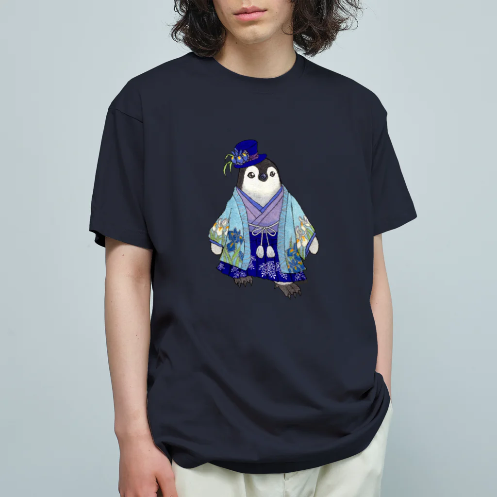 ヤママユ(ヤママユ・ペンギイナ)の着物ぺんぎんーいずれは菖蒲かエンペヒナー Organic Cotton T-Shirt