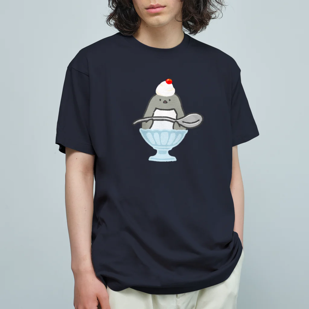ゆきおのアデリーペンギン/かき氷 オーガニックコットンTシャツ