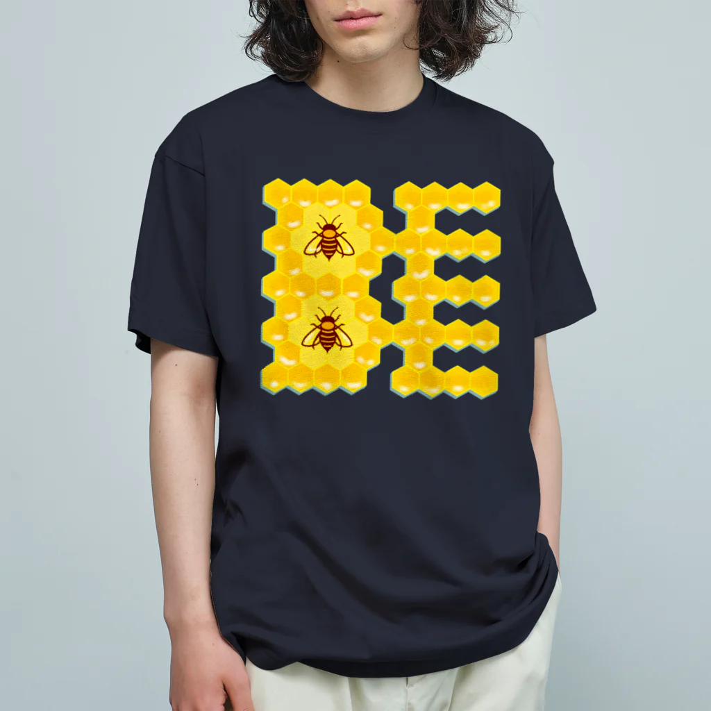 LalaHangeulのハニカム構造(BEE） オーガニックコットンTシャツ