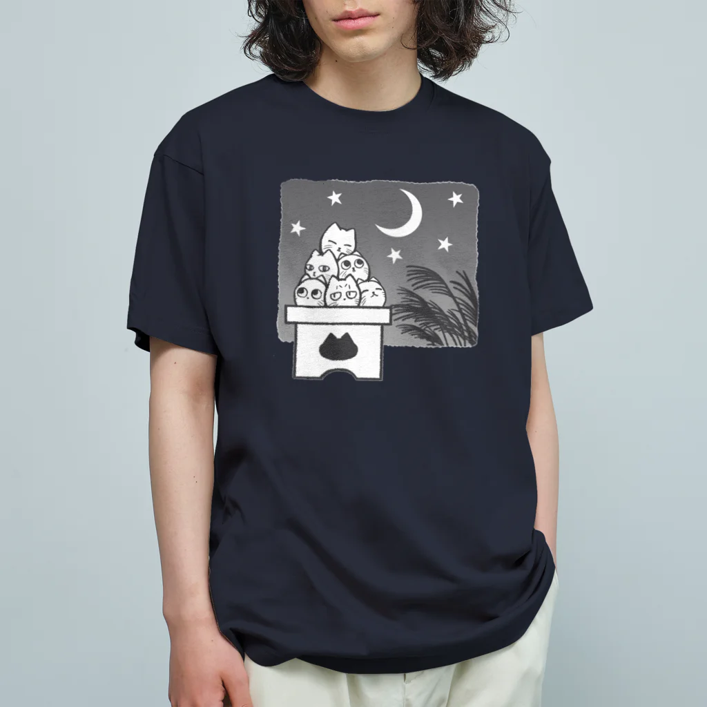 Charamaru Marketの重なる猫（お団子） オーガニックコットンTシャツ