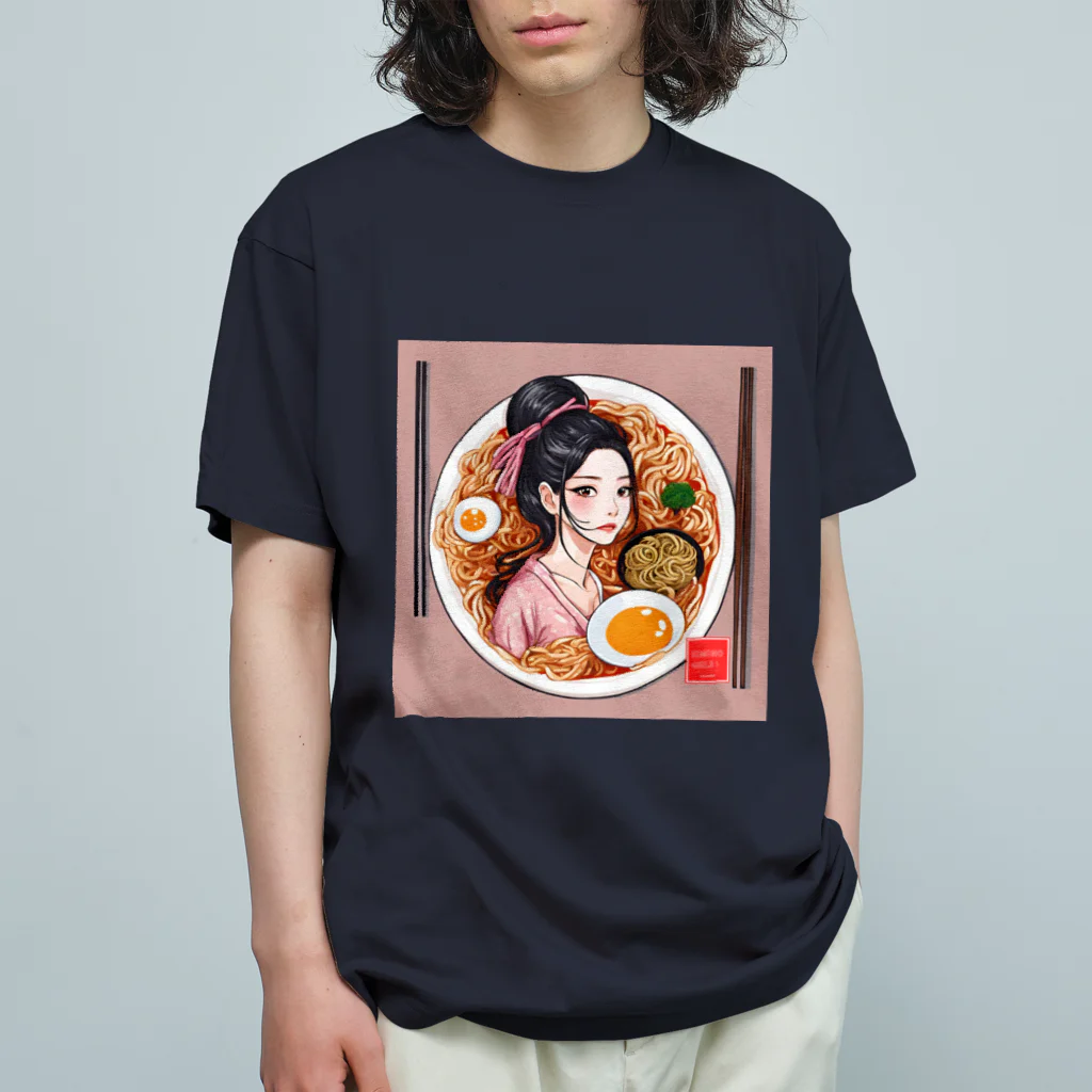 KIMONO GIRLS（キモノ ガールズ）のKIMONO GIRLS 華 ramen オーガニックコットンTシャツ