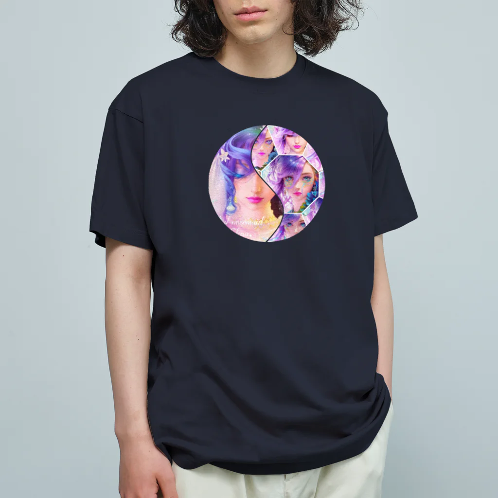 💖宇宙整体♪🌈♪こころからだチャンネル♪💖のhealing mermaid LARA陰陽バランス Organic Cotton T-Shirt