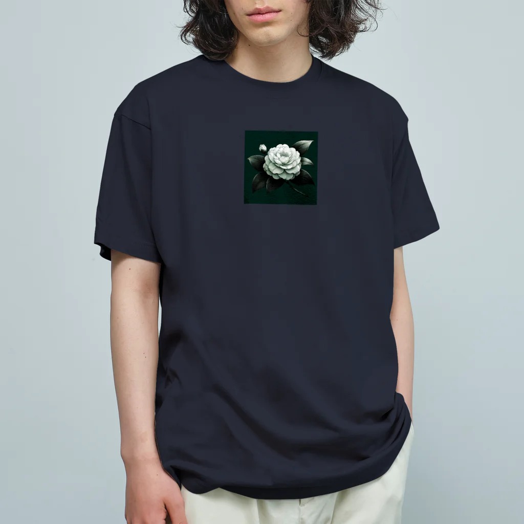 bycatの椿一輪 オーガニックコットンTシャツ