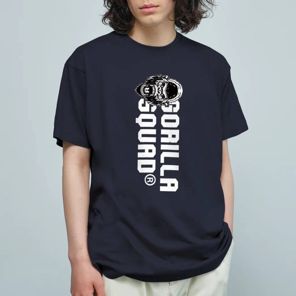 GORILLA SQUAD 公式ノベルティショップのアングリーゴリラ ロゴ縦 オーガニックコットンTシャツ