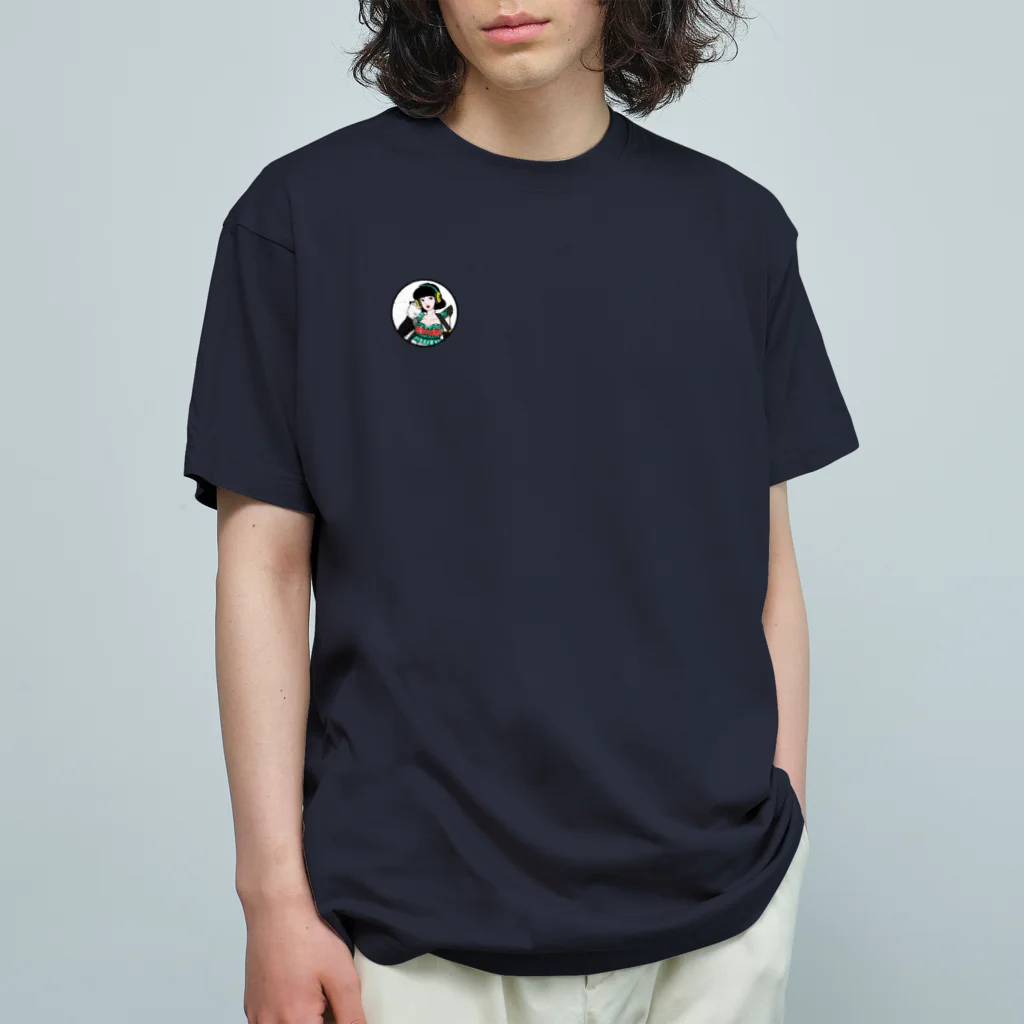 HANAMIの花心ロゴ（サークル） オーガニックコットンTシャツ