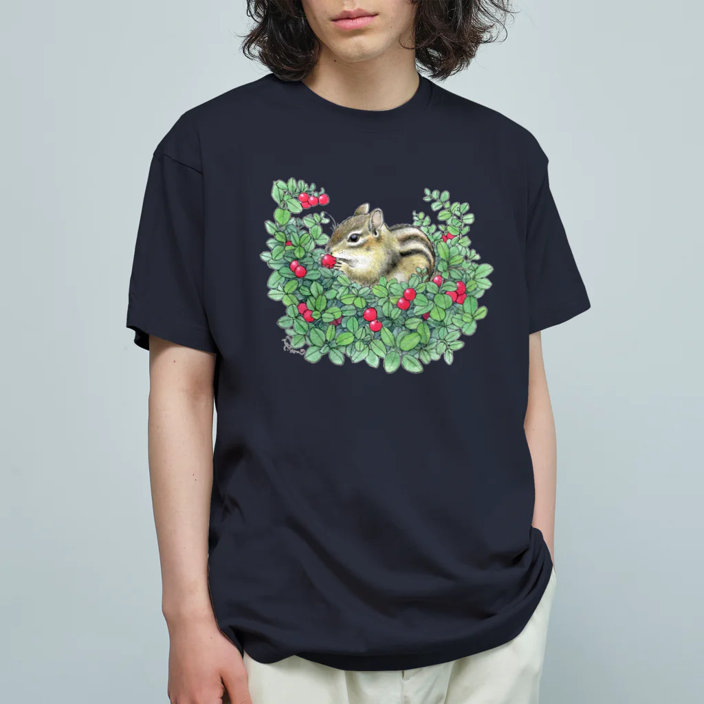 萩岩睦美のグッズショップのオーガニックコットンT　リス　おいしい朝ごはん Organic Cotton T-Shirt