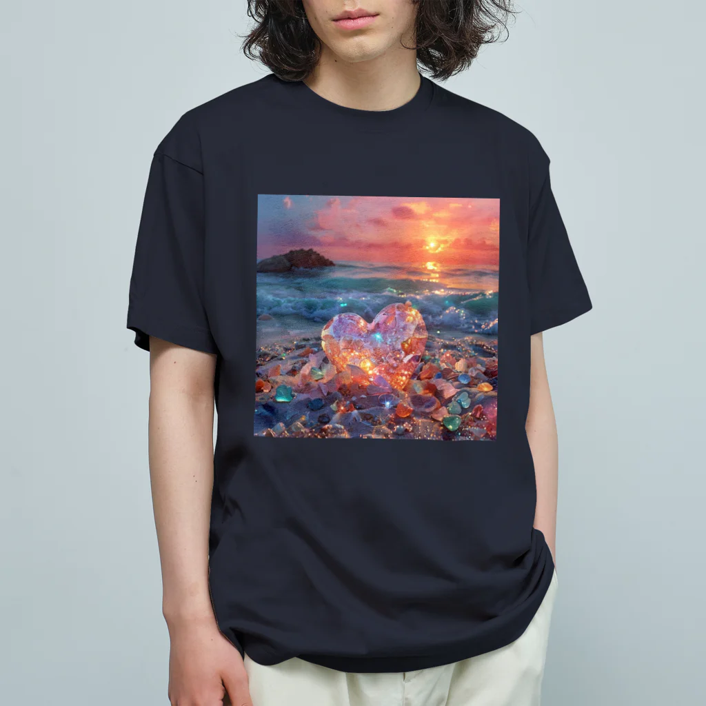 Mellow-Skyの美しすぎるハートシーグラス Organic Cotton T-Shirt