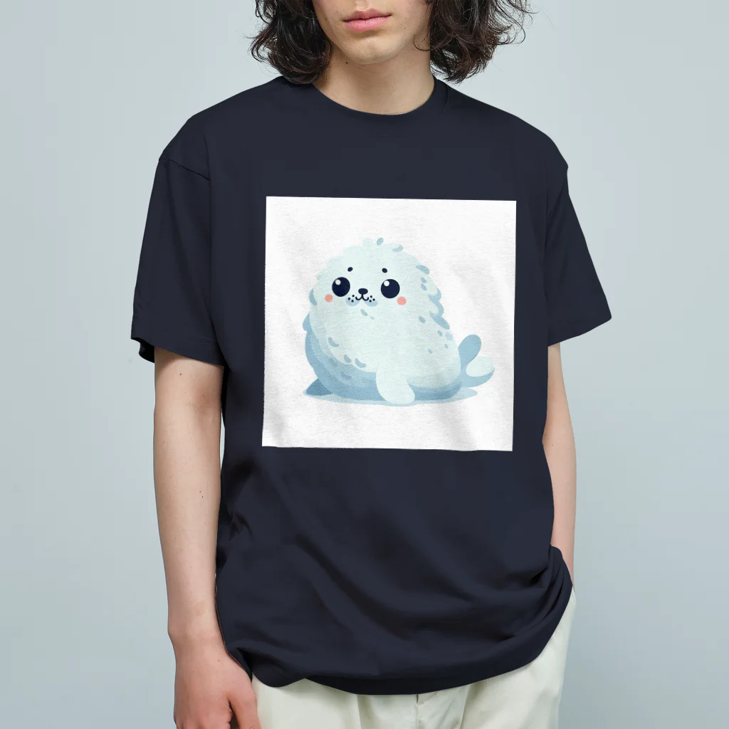 あざらしAI工房のふわふわホワイトコート【あざらしAI工房】 オーガニックコットンTシャツ