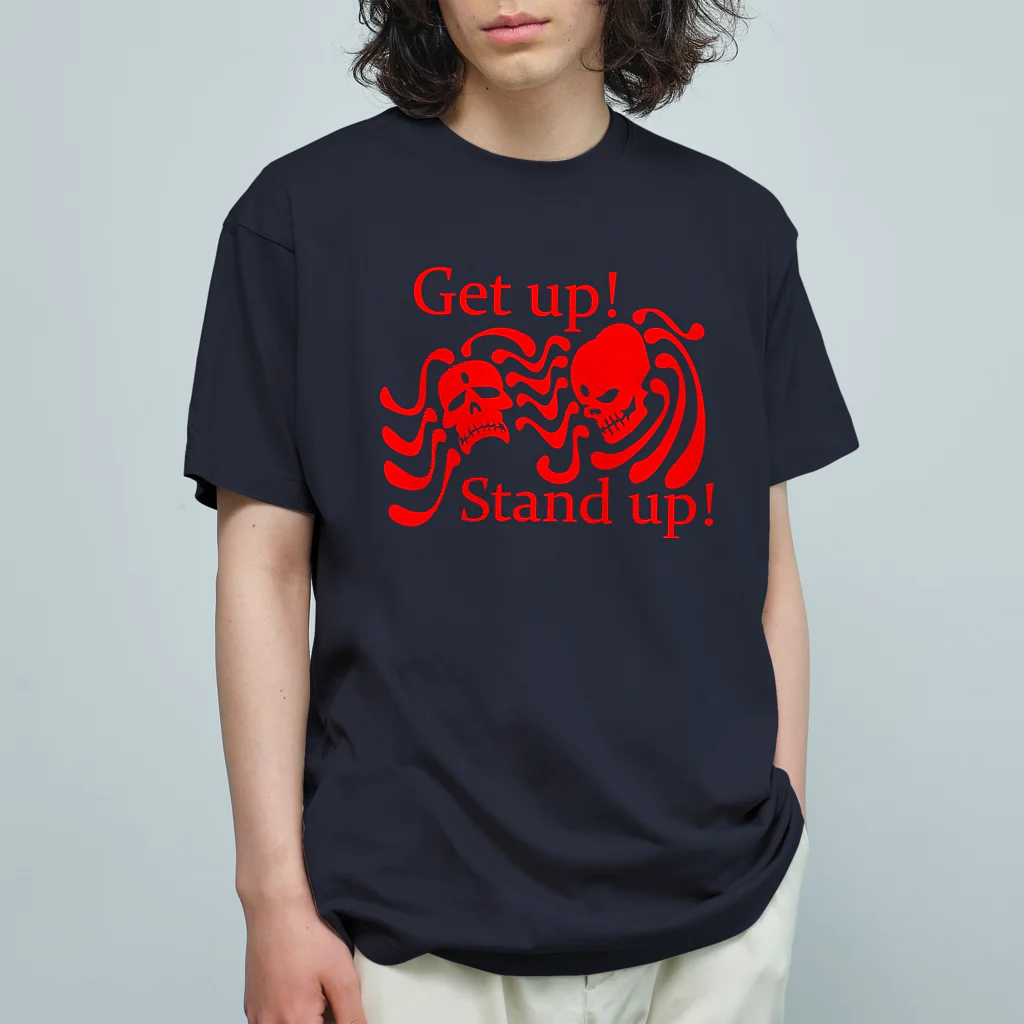 『NG （Niche・Gate）』ニッチゲート-- IN SUZURIのGet Up! Stand Up!(赤) オーガニックコットンTシャツ