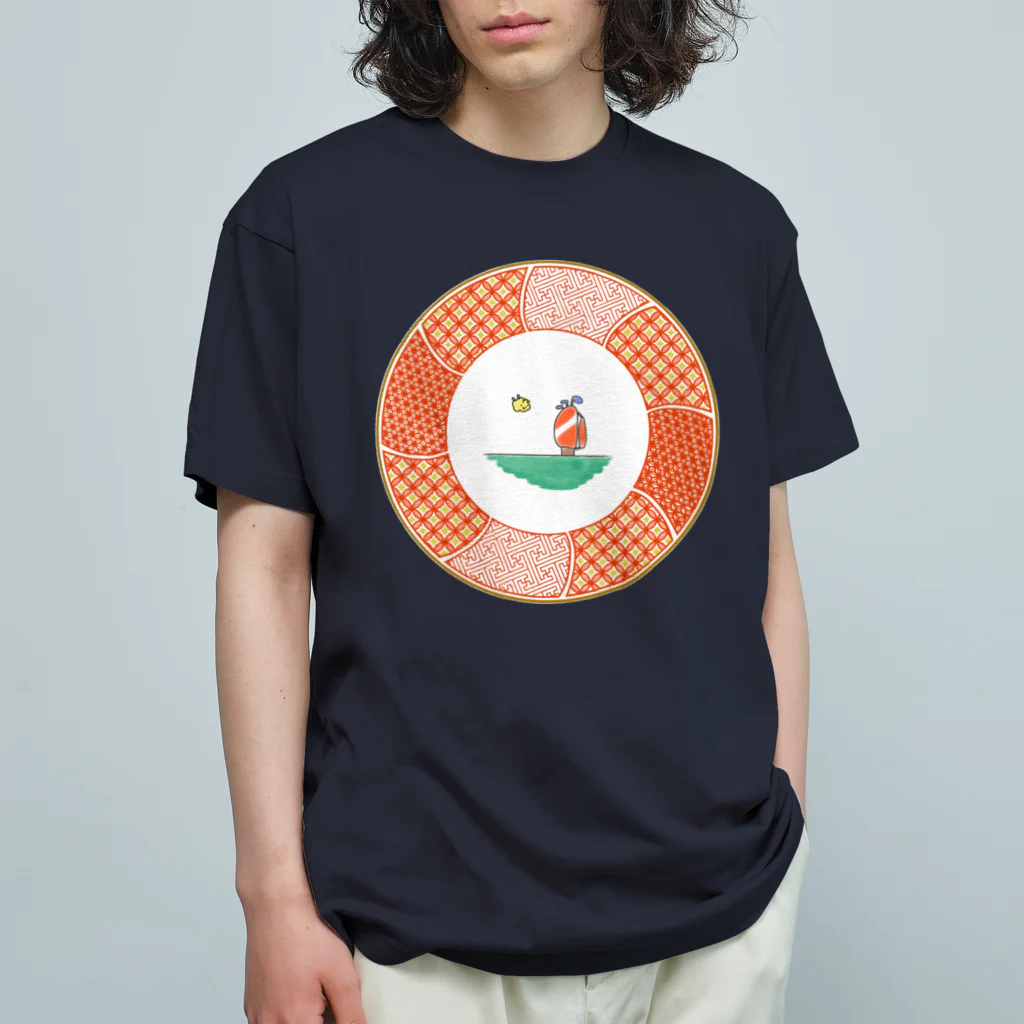 クマバチゴルフ倶楽部のクマバチと九谷赤絵模様 Organic Cotton T-Shirt
