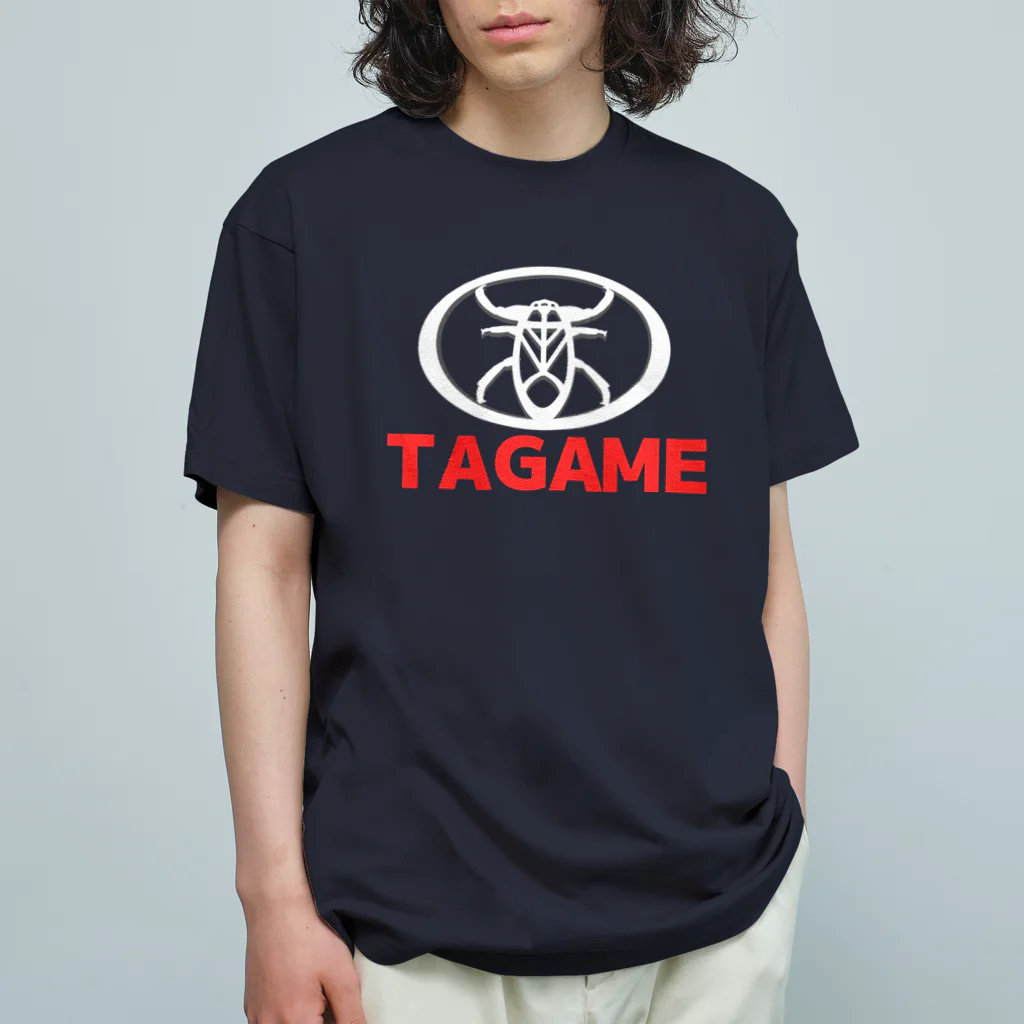 くいなの母のTAGAME (white) Organic Cotton T-Shirt