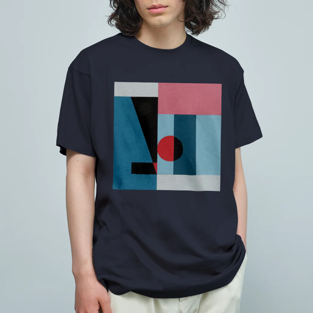 レターオールソーツのGeometric Letter series - Berry Mint 'H' オーガニックコットンTシャツ