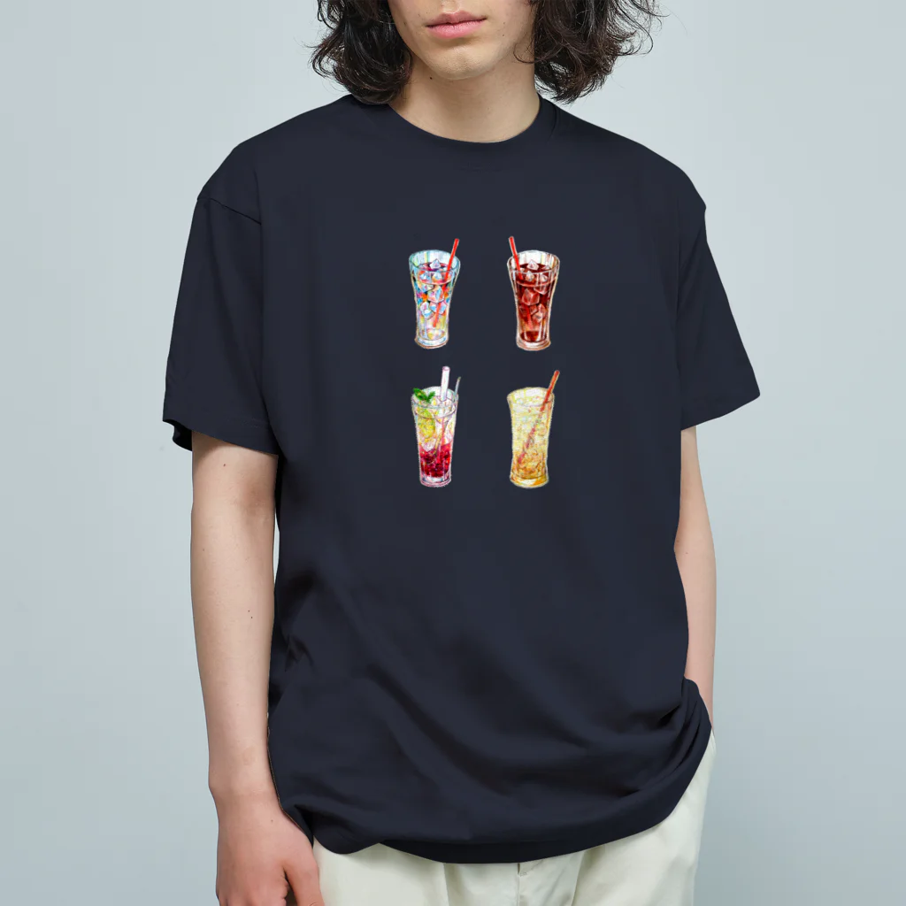 志瓜のSUZURIの4杯のグラスドリンク Organic Cotton T-Shirt