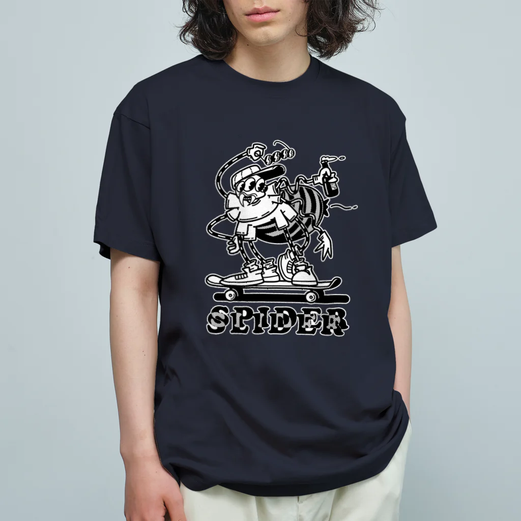 nidan-illustrationの"SPIDER SLIDER" オーガニックコットンTシャツ