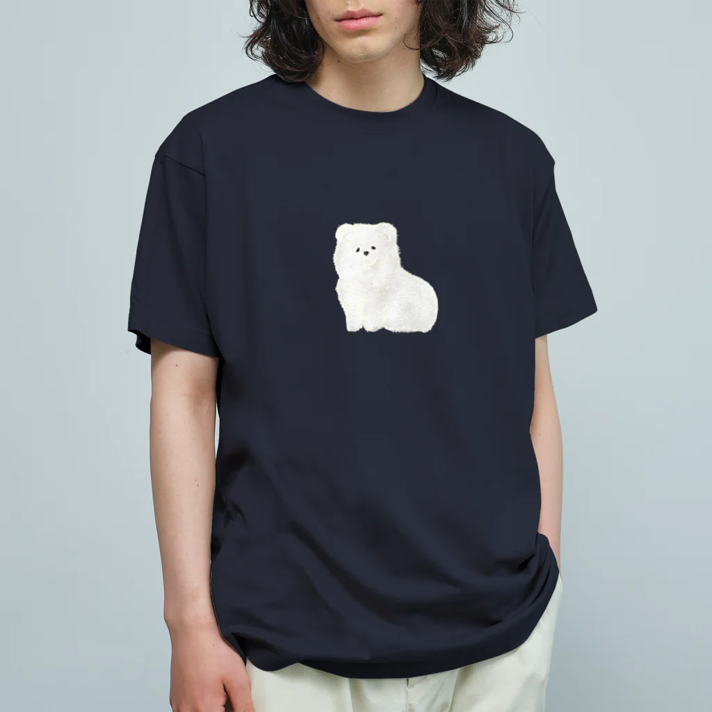 papiko くまさんの【小林愛香さん 着用】ふわふわ　ポメラニアン オーガニックコットンTシャツ