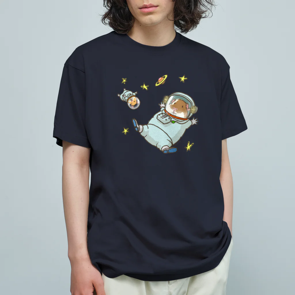 いたやもるしのモルとハムの宇宙旅行 オーガニックコットンTシャツ