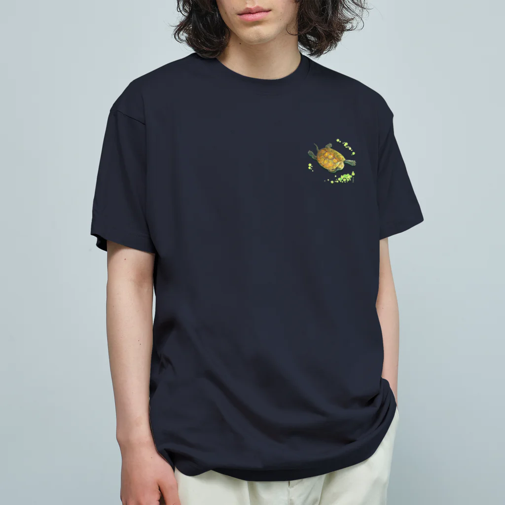 めろんぽっぷのお店だよの泳いできたよ、ニホンイシガメ （バックプリント） Organic Cotton T-Shirt