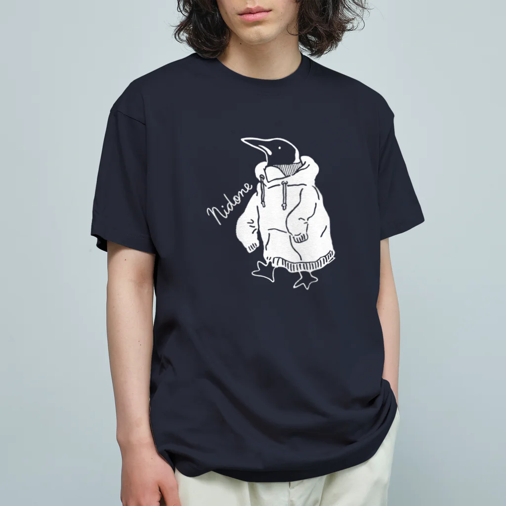 nidone.worksのペンギンパーカー（白） オーガニックコットンTシャツ