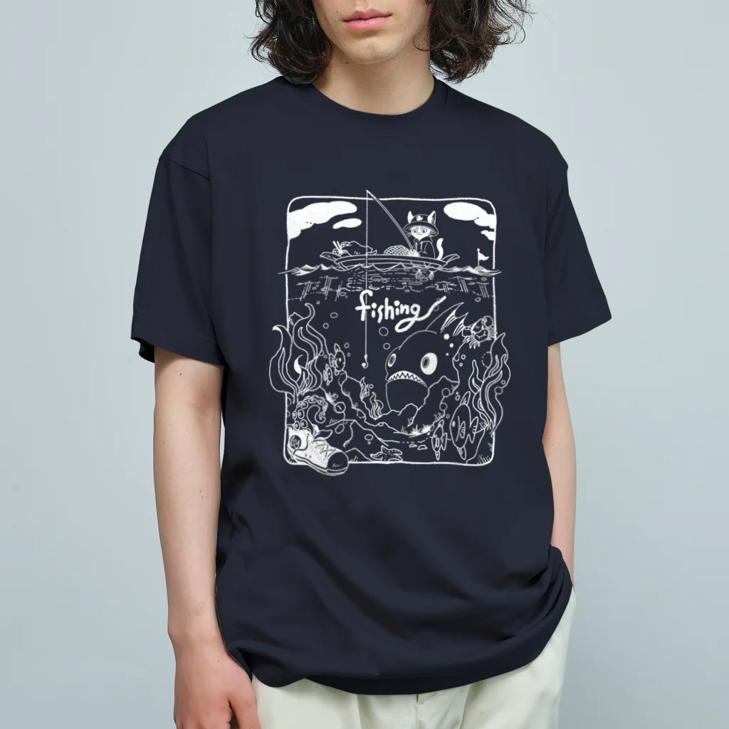 Wooperの魚釣りしろいろ Organic Cotton T-Shirt