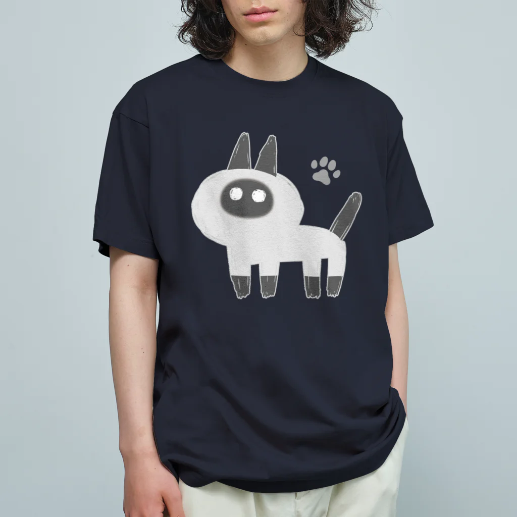 ツギハギ ニクの【GuchaNeko】ポインテッド オーガニックコットンTシャツ