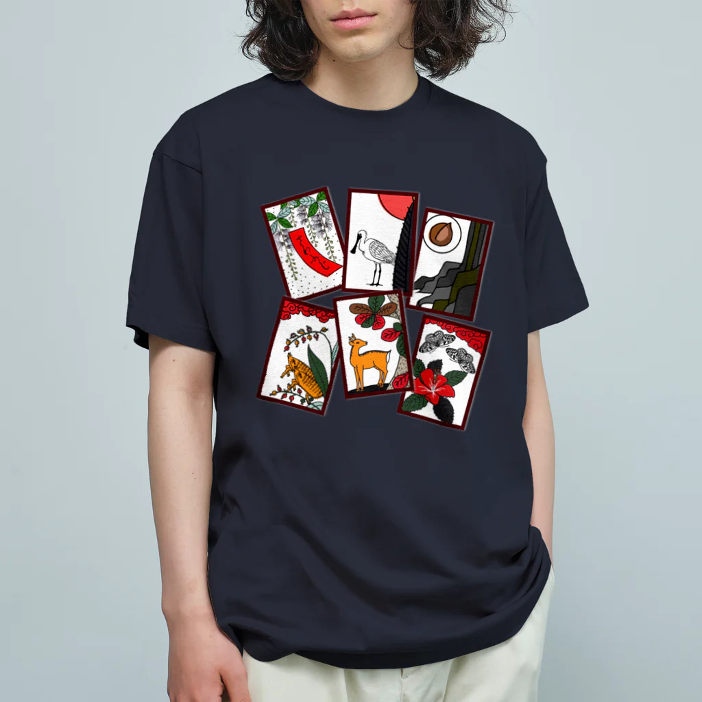 くいなの母の沖縄花札6枚 オーガニックコットンTシャツ