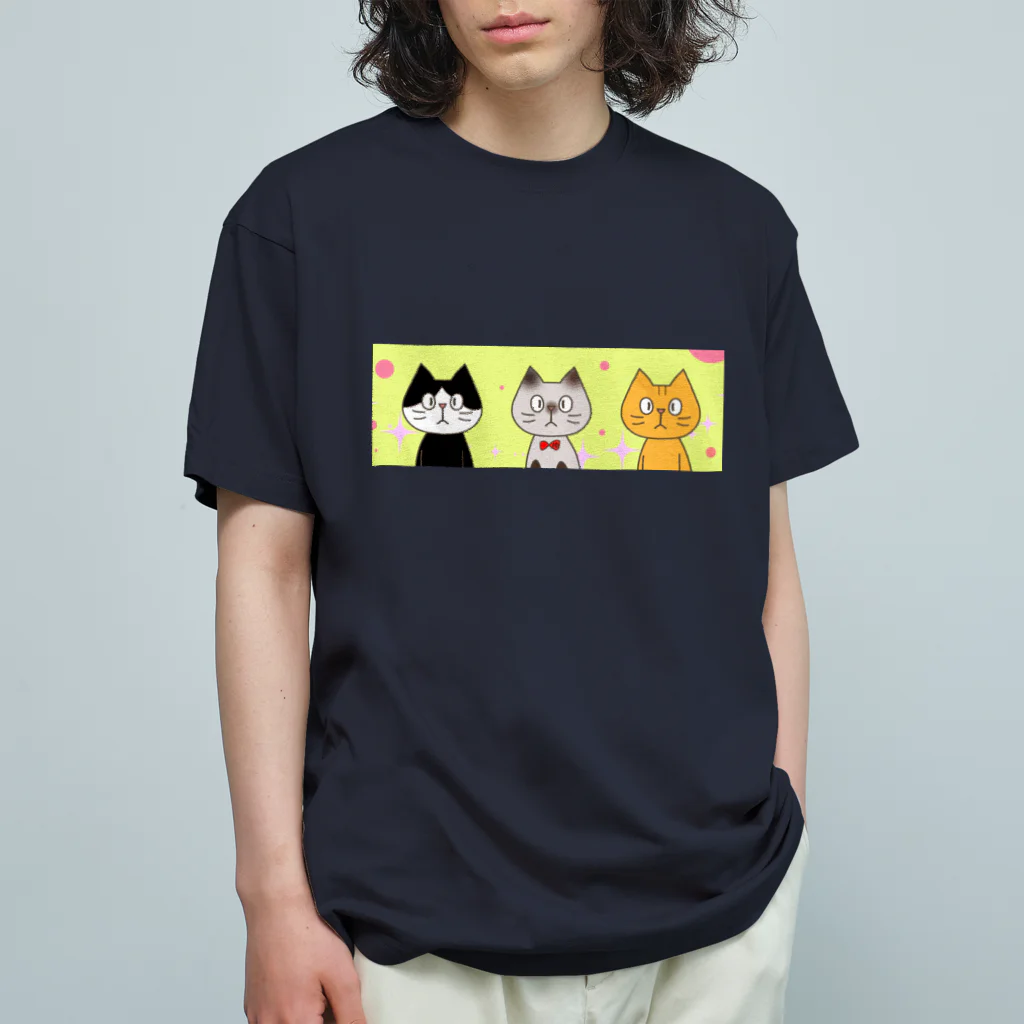 テンちゃんの店のにゃんトリオ Organic Cotton T-Shirt