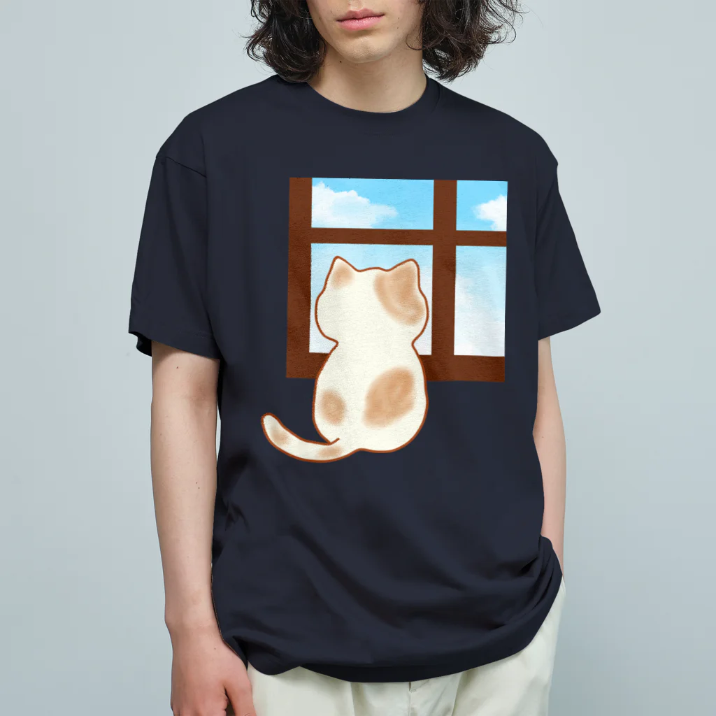 ウチのMEIGENやさんの猫 〜窓辺のひととき〜 オーガニックコットンTシャツ